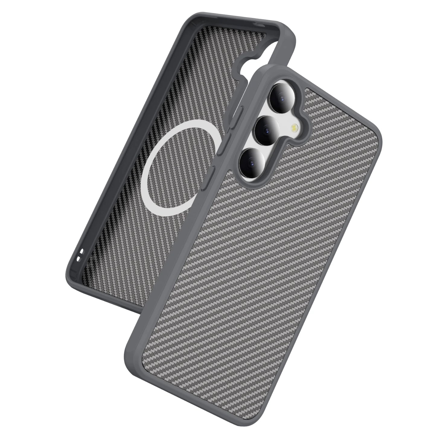 Luxury Carbon Fiber Texture Matte Magnetic Case for Samsung Galaxy S25 S24 S23 Ultra Plus for Magsafe Shockproof Hard Back Cover