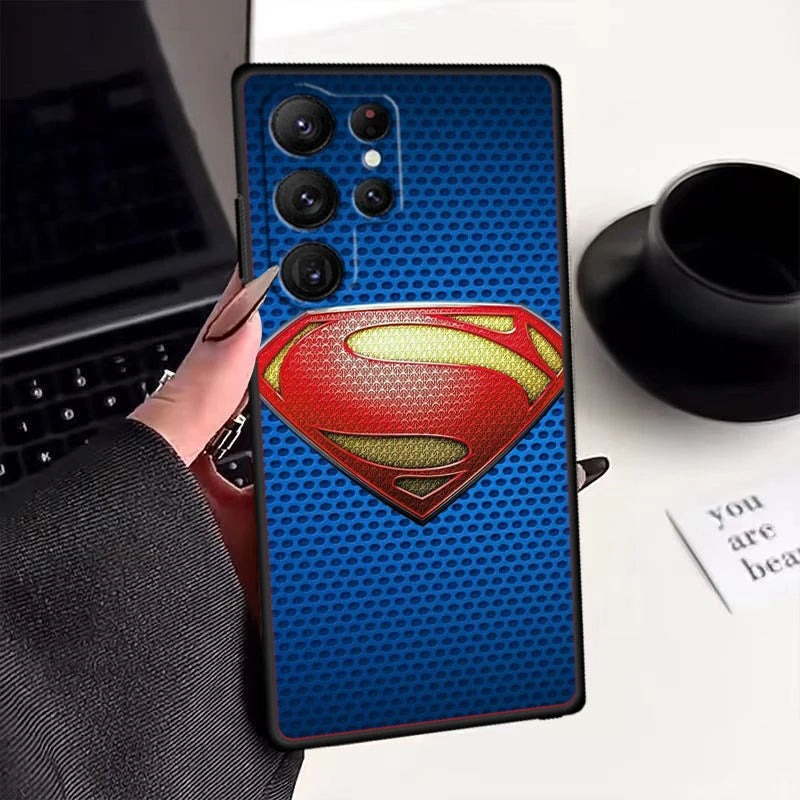 Luxury S-Supermans Comics Cool For Samsung Galaxy S24 S23 S22 S21 S20 FE S10 S10E Plus Ultra Pro Lite 5G Black Funda Phone Case