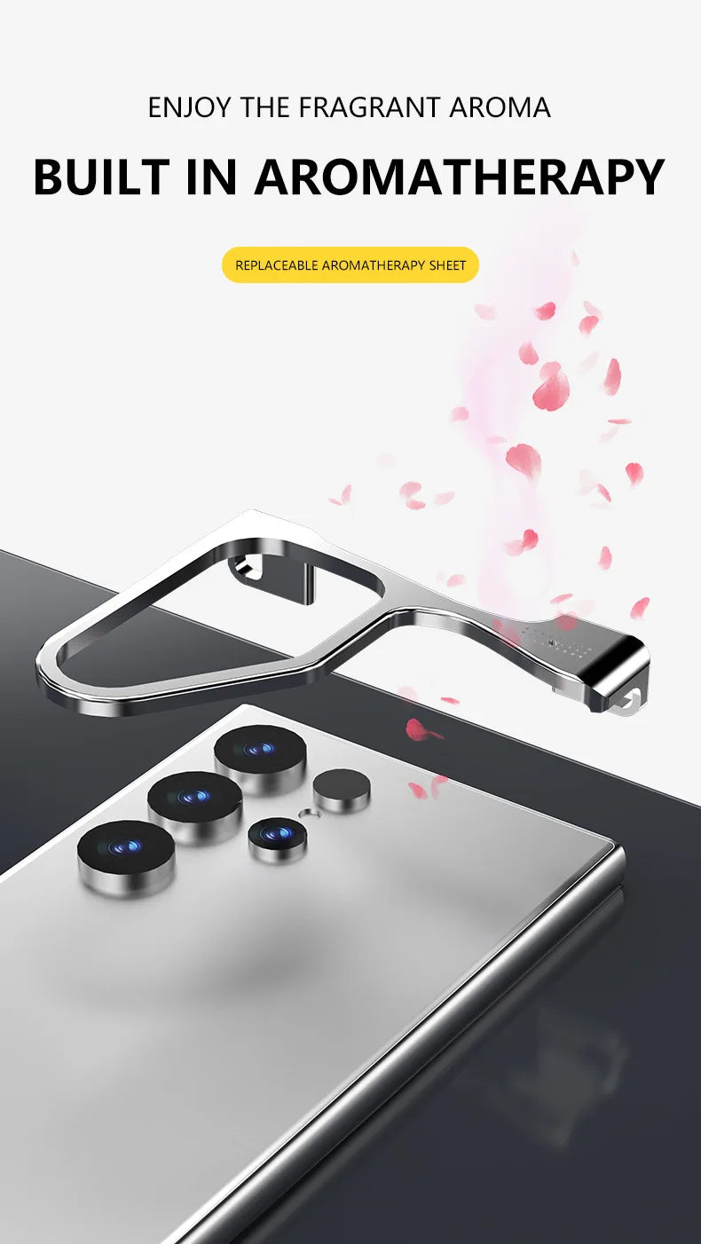 Irregular Metal Bumper Phone Case For Samsung Galaxy S25 S24 S23 S21 Ultra Plus Aluminum Cooling Shockproof Cover For S25Ultra