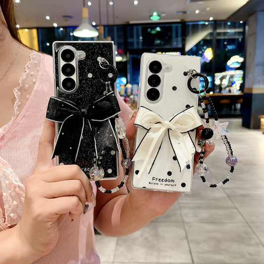 Big Bowknot Phone Case for Samsung Galaxy Z Flip Z Fold 7 6 5 4 Protective Back Cover for ZFold7 ZFlip6 ZFlip7 Case Shell