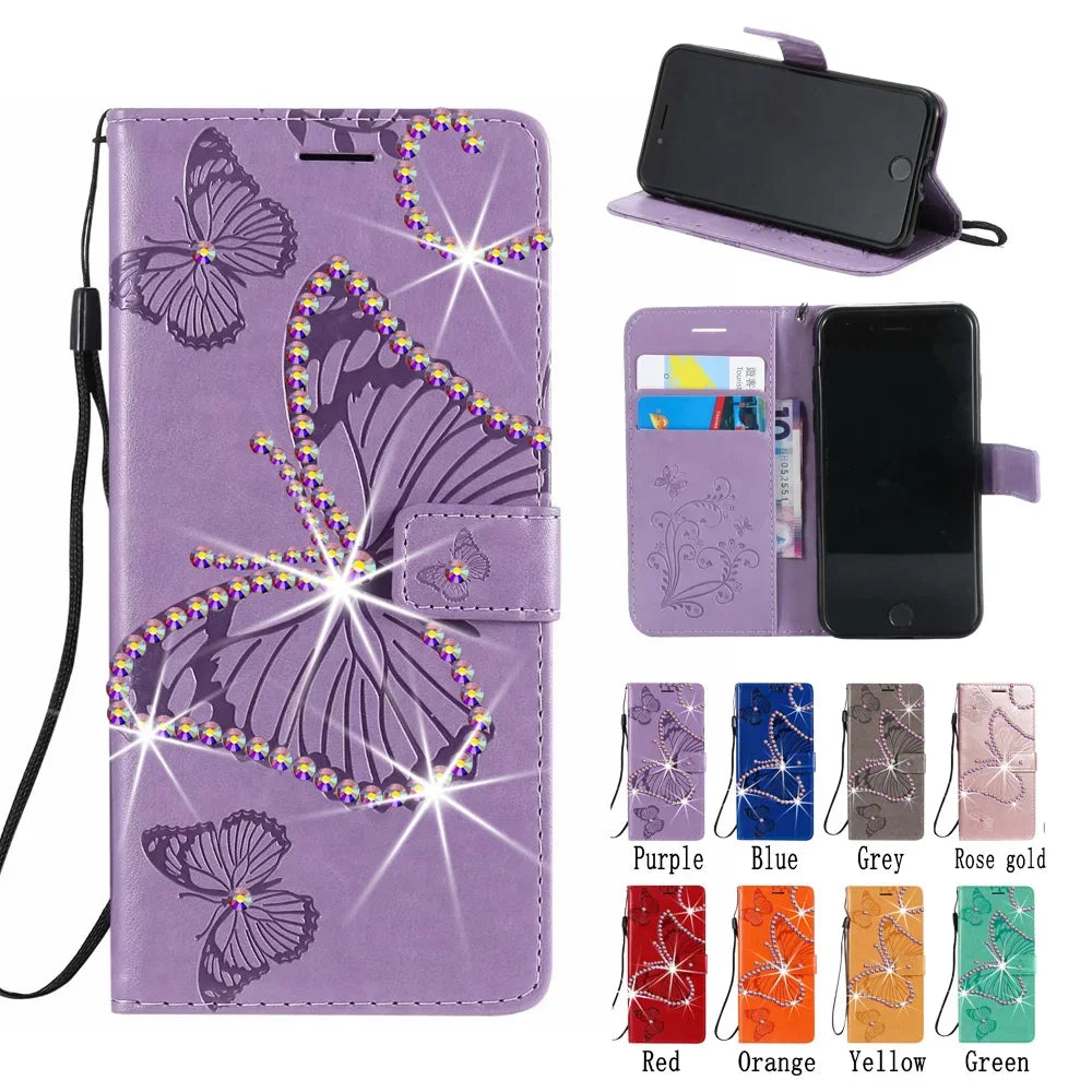 Case for Google Pixel 9A 9 8 7 6 Pro XL 8A 7A 6A 5A 4A 3A 5 XL2 for Google Pixel 9 Card Wallet Butterfly Phone Case Cover coque