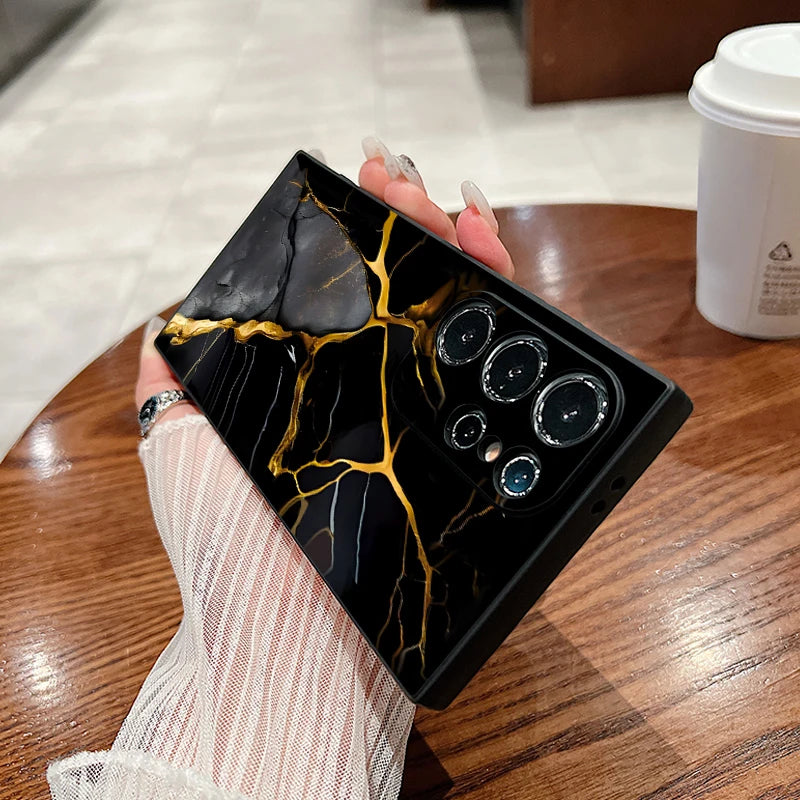 Marble Pattern Phone Case For Samsung Galaxy S24 S23 S22 Ultra S21 S20 FE A52 A53 A15 A16 A25 A35 A54 A55 5G Watercolor Cover