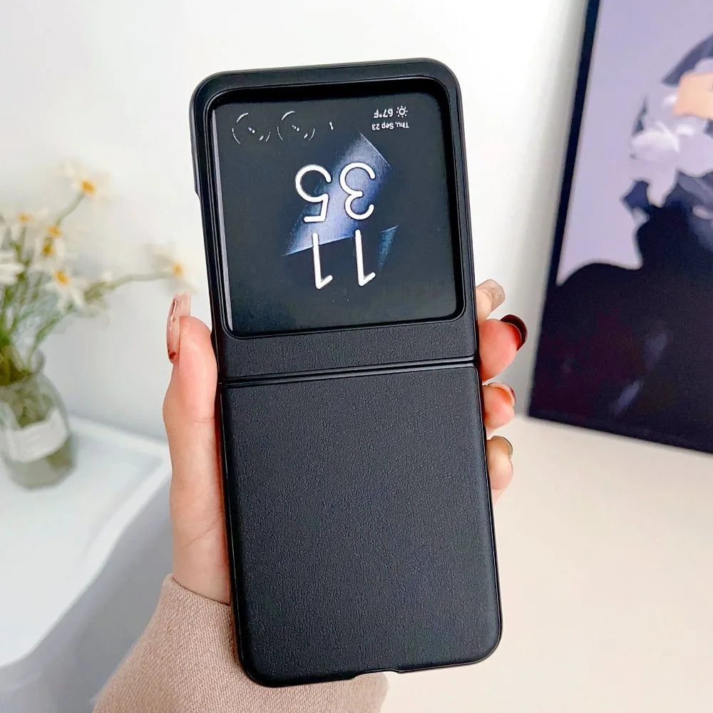 Moto Razr 50 Ultra PU Leather Hard Shell Phone Case for Motorola Razr 50 Ultra Razr 50 2024 Anti Fall Measures Protective Cover