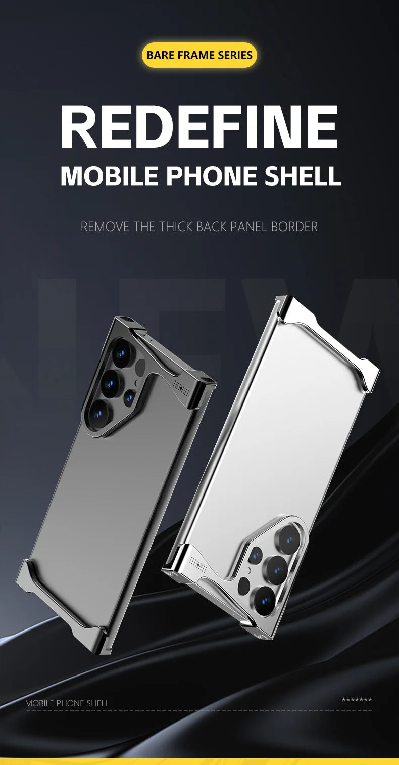 Irregular Metal Bumper Phone Case For Samsung Galaxy S25 S24 S23 S21 Ultra Plus Aluminum Cooling Shockproof Cover For S25Ultra