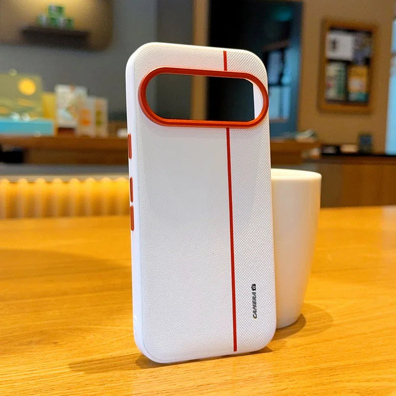 Colorful Faux Leather Red Lens Ring Raised Protective Lens Case For Google Pixel10 Pro XL Pixel 10 pro Camera Protection Cover