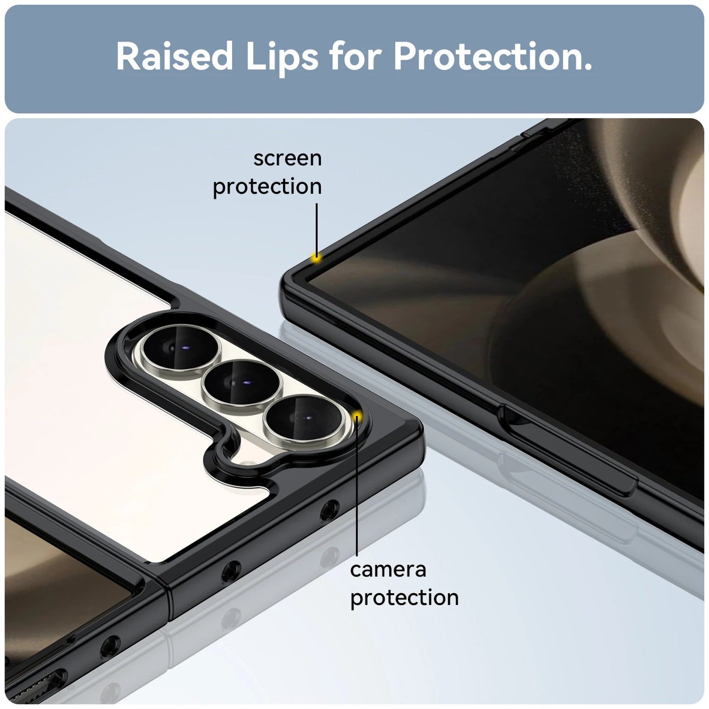 Transparent Colorful TPU Case for Samsung Galaxy Z Fold 6 5 4 3 Protective Cover Clear Fundas Coque Capa