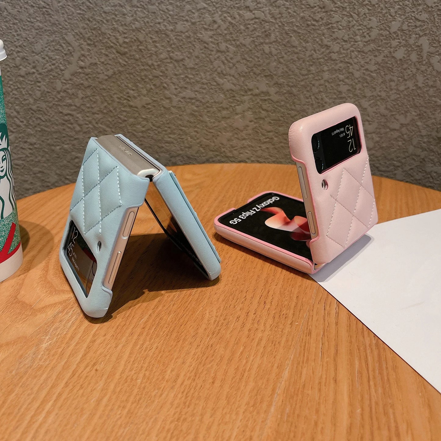 Luxury Leather Cover For Samsung Galaxy Z Flip 3 4 5 6 Flip5 Flip6 5G Rhombus Lattice Card Slot Holder Bag Wallet Phone Case