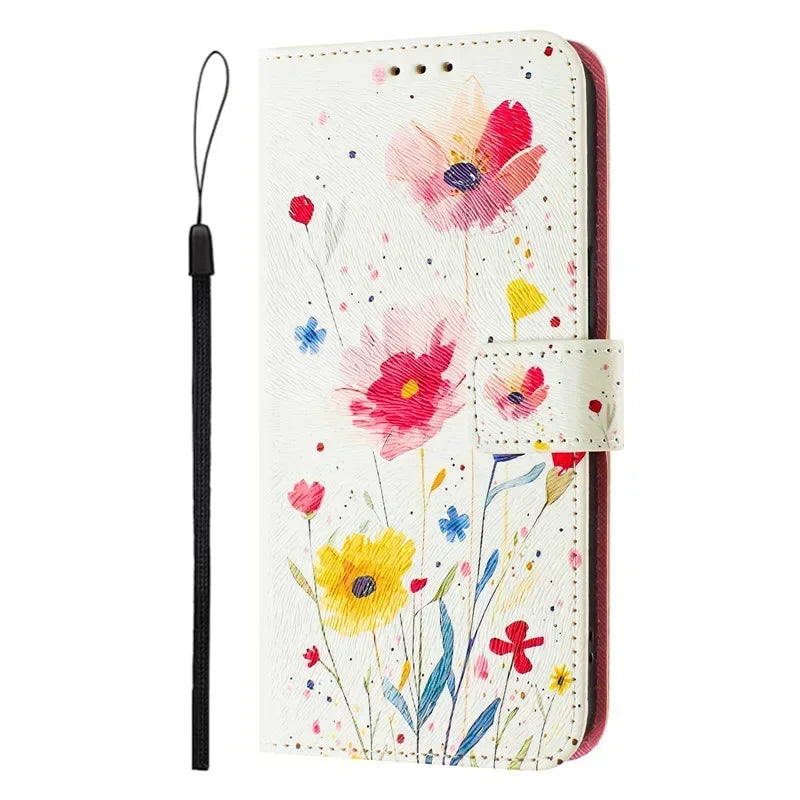 5G Leather Phone Case For Motorola MOTO G 5G 2025 MotoG Stylus 2024 2023 2022 2021 Flip Cover Wallet Magnetic Painted Cases Bear