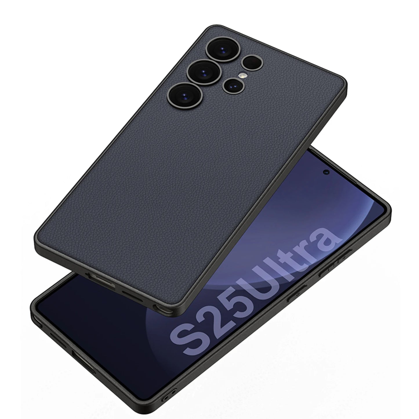 Metallic Lacquer Leather Phone Case For Samsung Galaxy S23 S24 S25 Ultra 5G Luxury Skin Matte S24Ultra S25Ultra Protective Cover