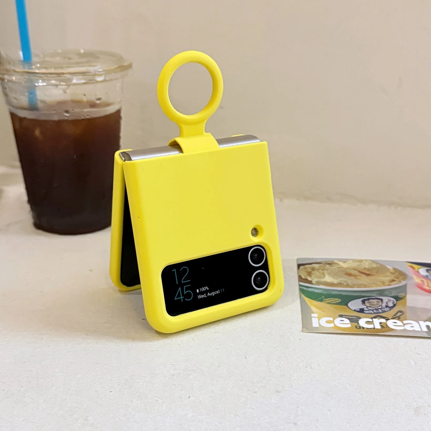 Ring Holder Matte Liquid Silicone Protective Cases For Samsung Galaxy ZFlip4 ZFlip3 Solid Color Soft Bumper Shockproof Cover