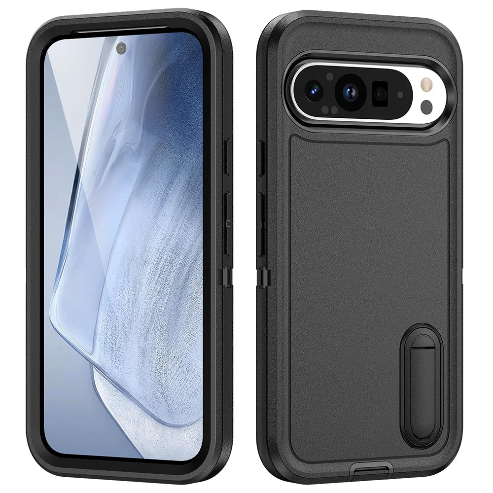 Military Grade Shockproof Cover For Google Pixel 9 Pro XL 3IN1 Anti-Shock Strong Stand Case For Google Pixel 9 Pro Armor Bumper