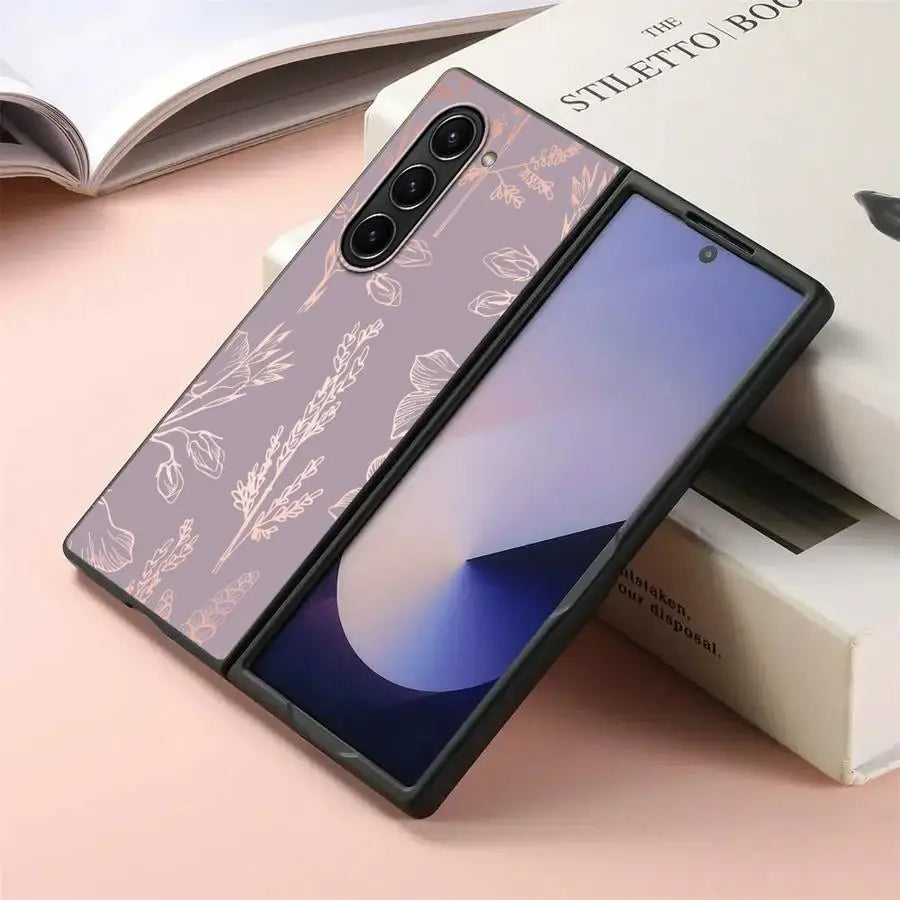 Pink Bling Picture Back Phone Cover Case for Samsung Galaxy ZFold3 ZFold7 ZFold5 Z Fold 7 6 5 4 3 ZFold4 ZFold6