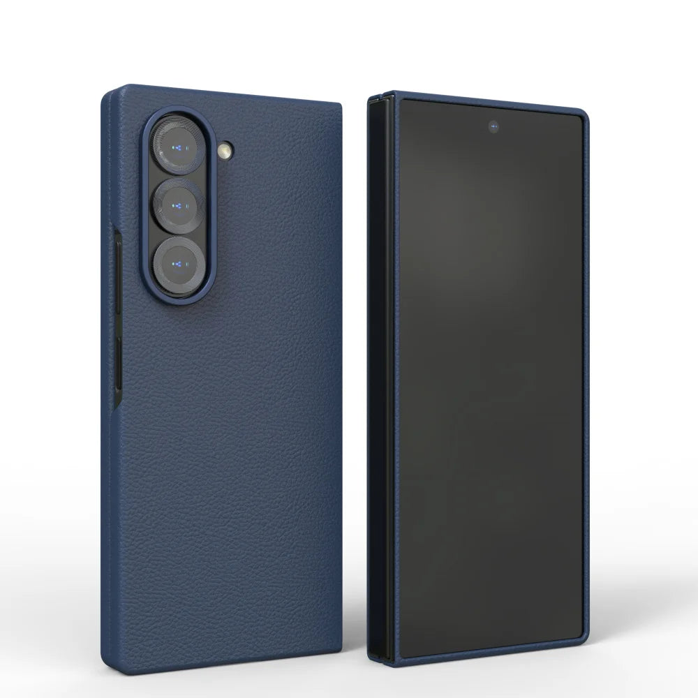 For Samsung Galaxy ZFold 6 ZFold6 Case Z Fold6 SkinFriendly leather phone case shockproof Luxury feeling Solid color Full Cover