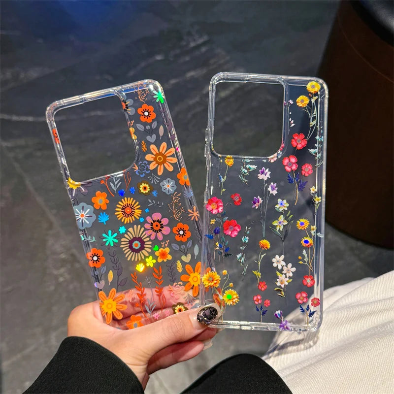 Simple Slim Transparent Cute Flowers Plants Phone Case For Motorola Moto G Stylus 5G 2024 G Play Powet 5G 2025 Soft Clear Cover