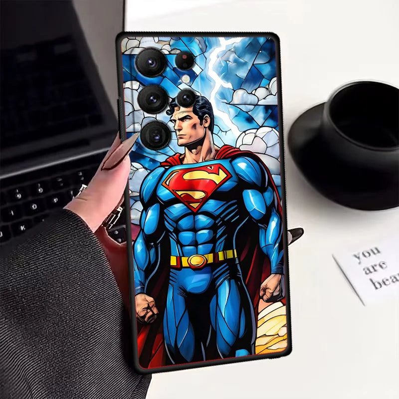 Luxury S-Supermans Comics Cool For Samsung Galaxy S24 S23 S22 S21 S20 FE S10 S10E Plus Ultra Pro Lite 5G Black Funda Phone Case