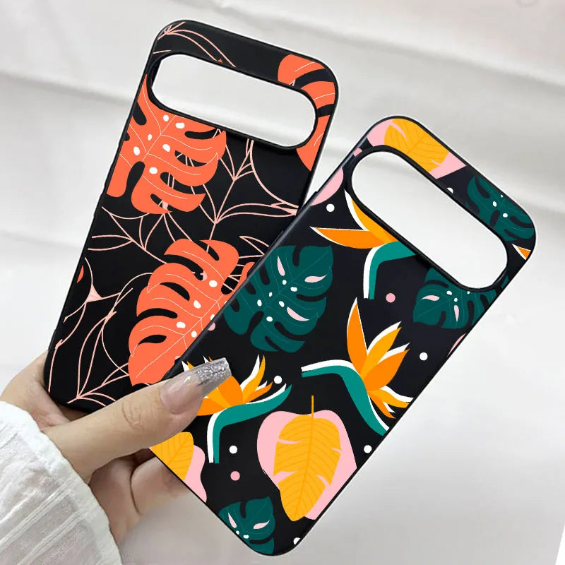 Palm Tree Leaves Plant Flower Phone Case For Google Pixel 10 8 Pro 10 Pro XL 5G 6 7 8 9 Pro 8A Cute Clear Soft TPU Cover Fundas