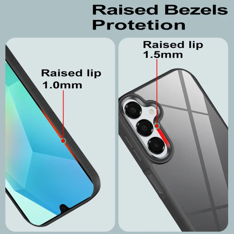 Leather+Acrylic Shockproof Phone Case For Samsung Galaxy S25 S24 S23 FE S22 Ultra A55 A54 A05S A16 A25 A35 A35 A56 A15 A34 Cover