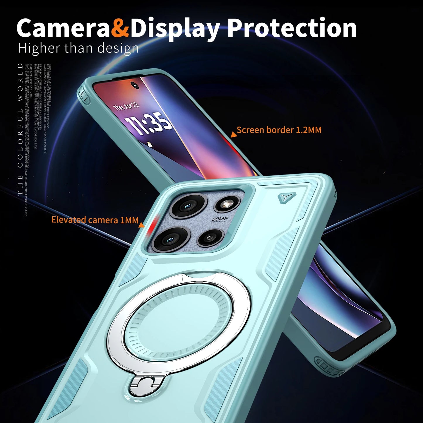 Ring Stand Holder Bracket Magnetic For Magsafe Cases For Motorola G Play Power Stylus Edge 4G 5G 2024 2025 Shockproof Hard Cover