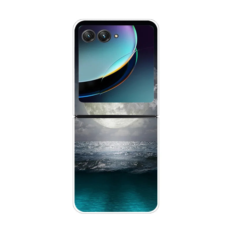 For Motorola Razr 40 Ultra Phone Case Flower Painted Clear Plastic PC Hard Back Cover For Moto Razr 40 Ultra Case 40Ultra 6.9"