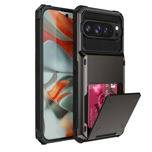 Flip Wallet Card Slot Hard PC+Soft TPU Shockproof Phone Case Google Pixel for 9 9Pro 9ProXL 10 10Pro Pro XL Pixel10 Back Cover