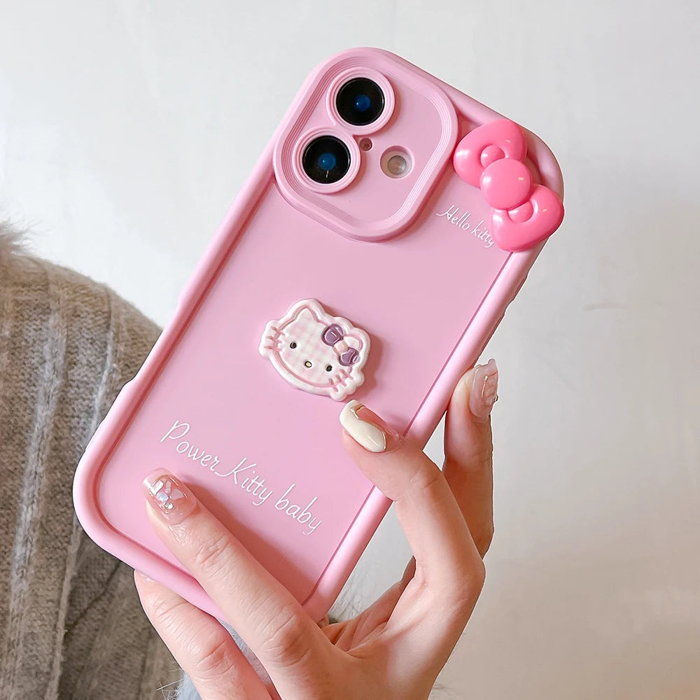 For Motorola Moto Edge 50 G24 Power G13 G53 G55 G35 G84 G85 G14 G54 E13 E22 Kitty Bowknot Toy Cartoon Multistep Soft Phone Case