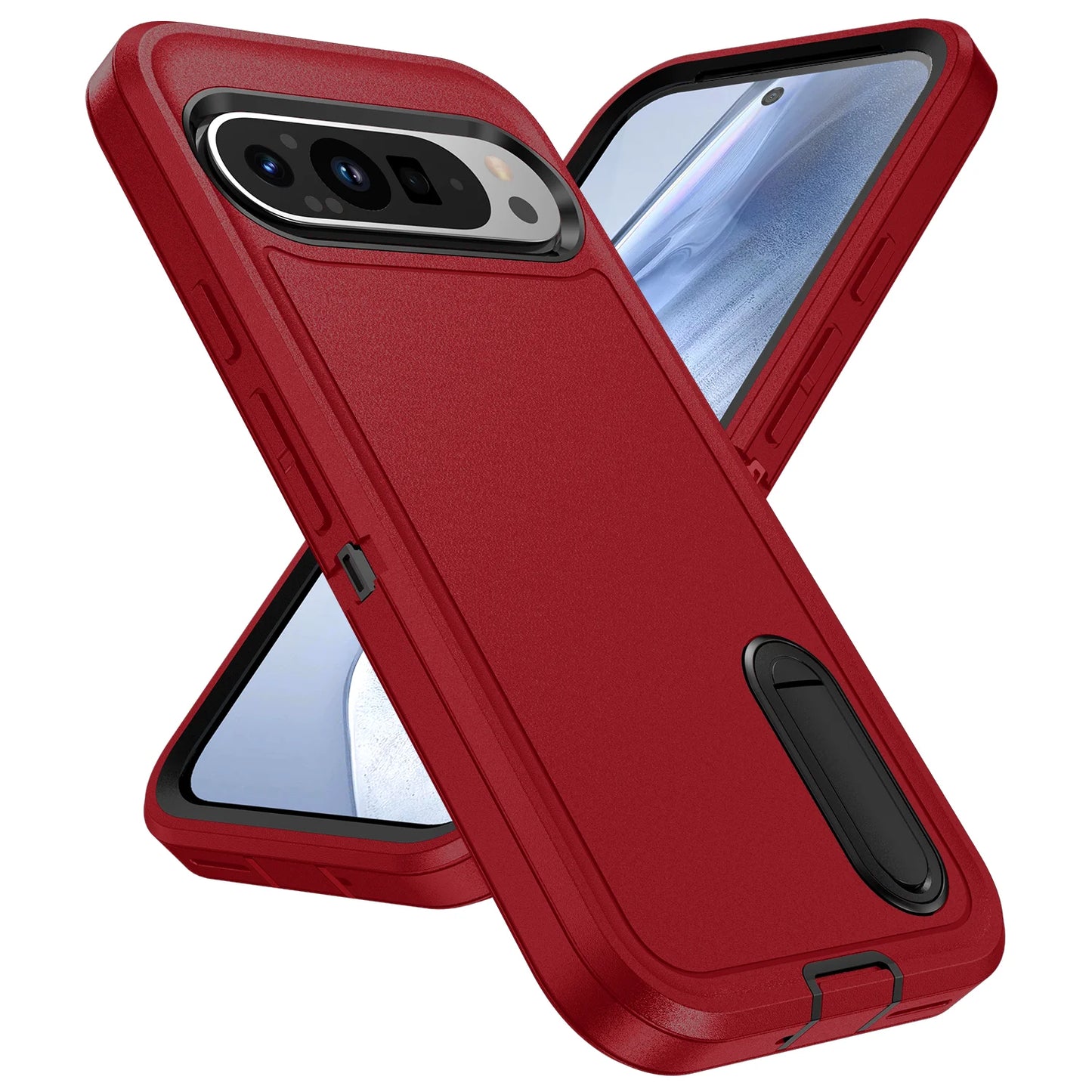 Heavy Duty Shockproof Case for Google Pixel 9 Pro XL Anti-Scratch Protective Kickstand Phone Case