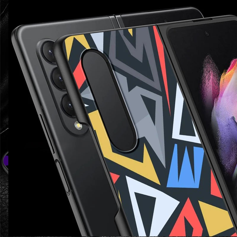 Irregular Art Back Phone Cover Case for Samsung Galaxy Z Fold 7 6 5 4 3 ZFold3 ZFold6 ZFold7 ZFold5 ZFold4
