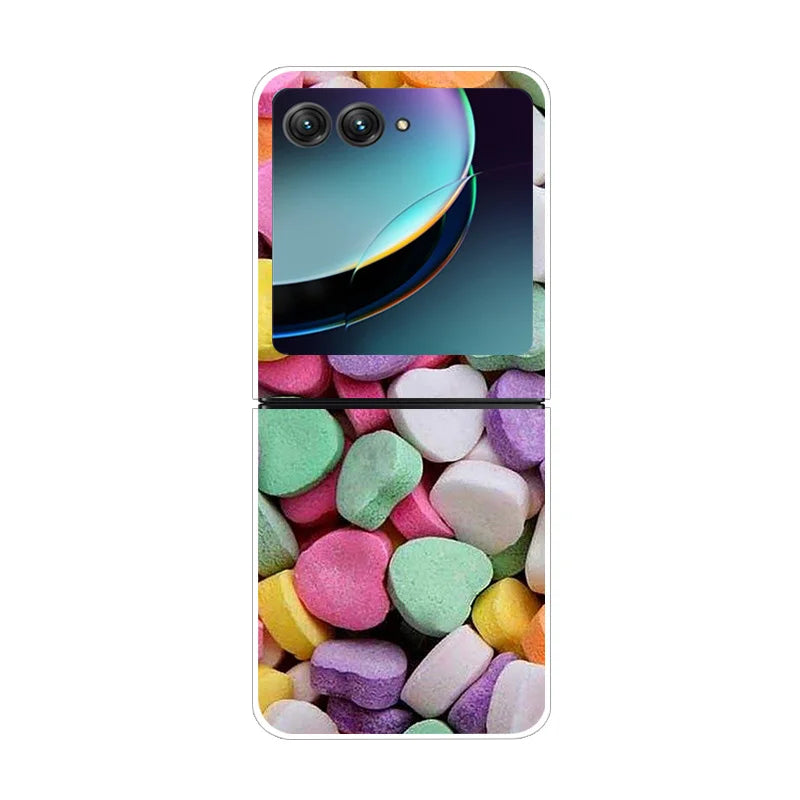 Case For Motorola Razr 40 Ultra Transparent Hard Folding Luxury Pattern For Motorola Moto Razr 40 Ultra Clear Cover Razr40 Ultra