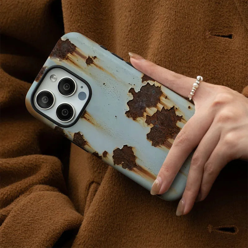 Ins Broken Rust Wind Case For Samsung S25 S24 S23 S22 S21 Plus Ultra S24 S20 FE A16 15 26 A36 A56 2 IN 1 Film shell Phone Cover