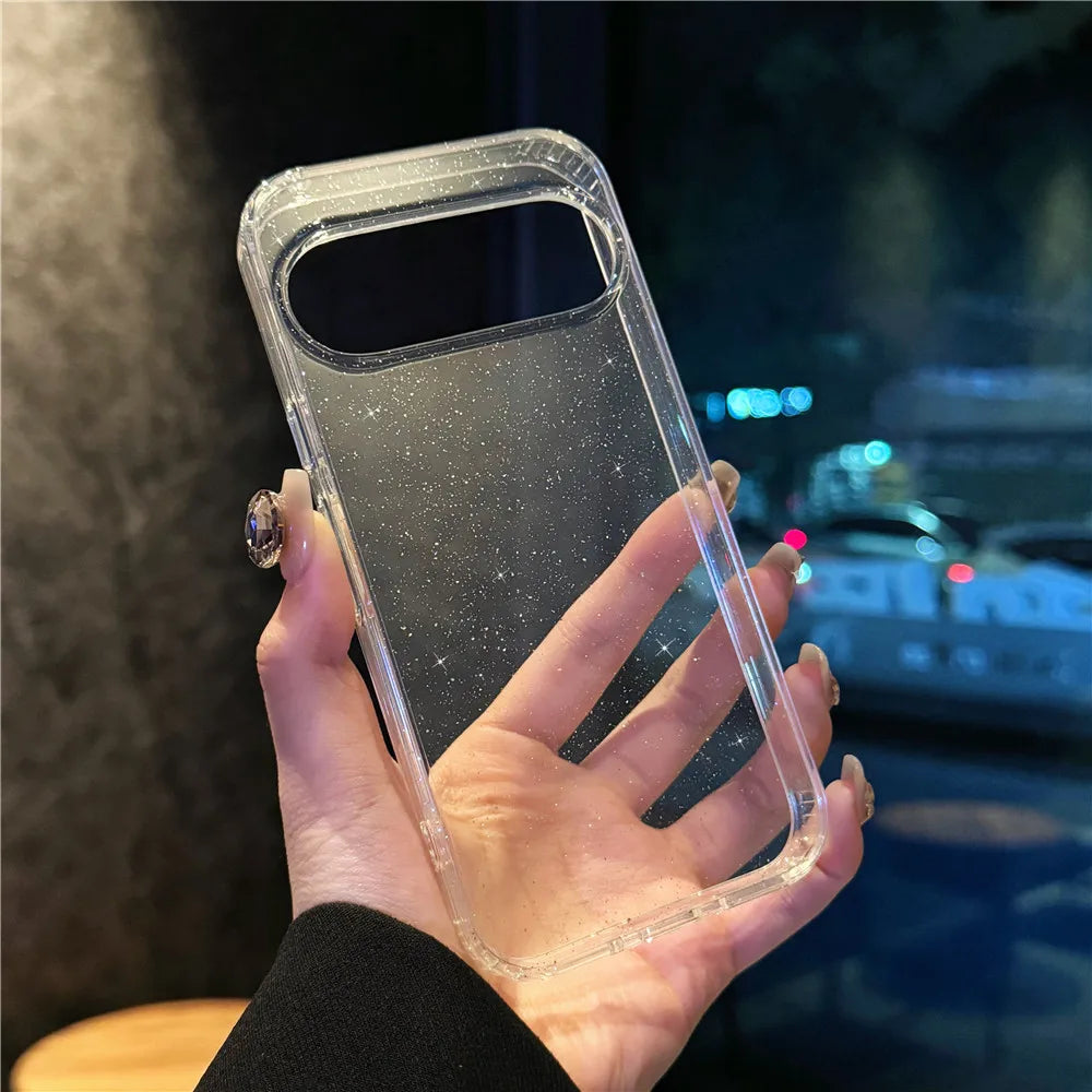 Luxury Bling Shining Glitter Clear Candy Case For Google Pixel 9 Pro XL 9 8 A Starry Sky Transparent Shockproof  Ins Shell Cover