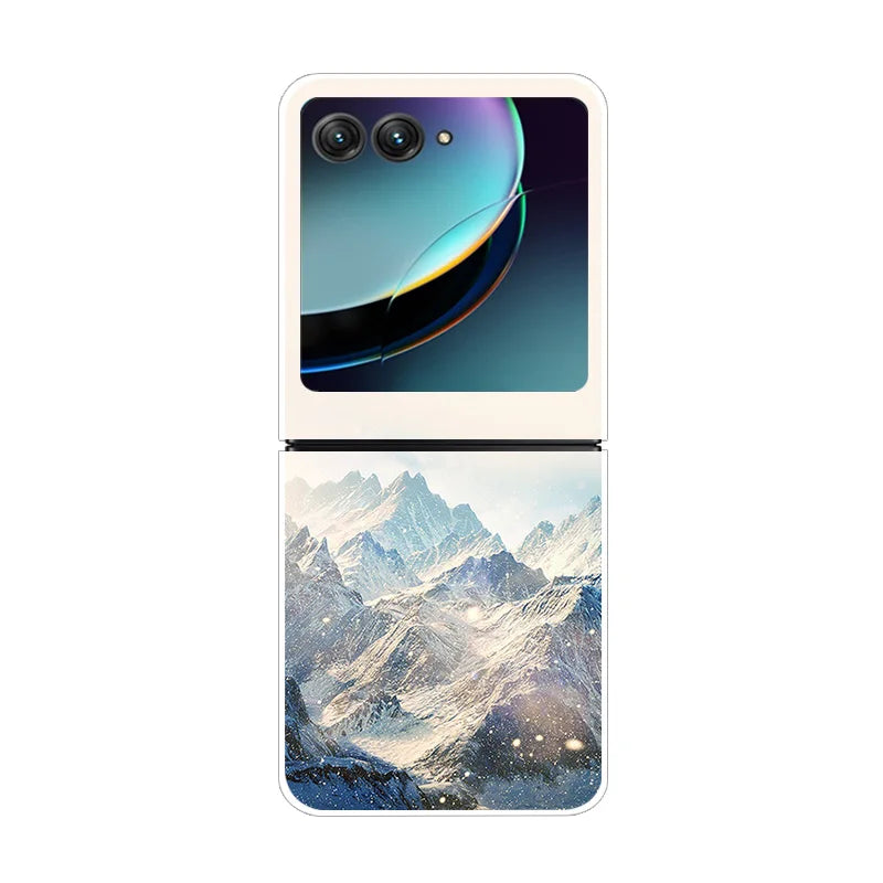 For Moto Razr40 Ultra 5G Case Plastic Wolf Lion Marble PC Hard Back Covers for Motorola Razr 40 Ultra Razr+ Razr4 2023 Capa