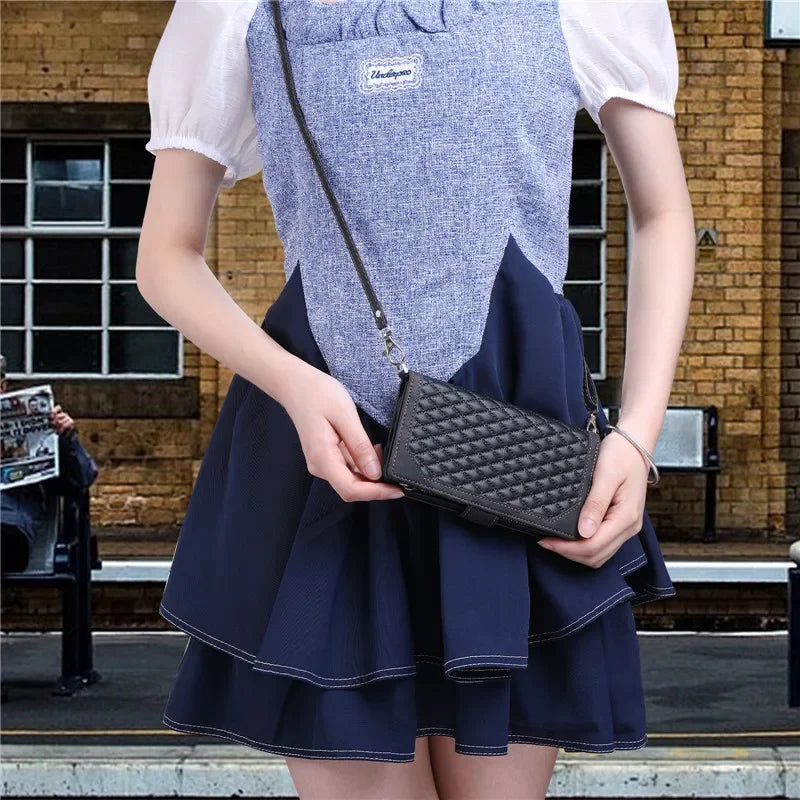 Long Lanyard Zipper Wallet Flip Leather Phone Case for Google Pixel 10 Pro XL 9 9A 8 8A 7 7A 6 6A Purse Card Cover Coque Etui