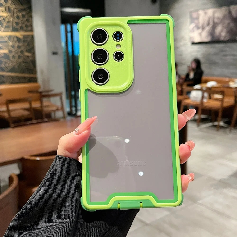 Heavy-Duty Shockproof Bright Case For Samsung Galaxy S25 S24 Plus Ultra S25Ultra S25Plus Transparent Military Hard Armor Cover