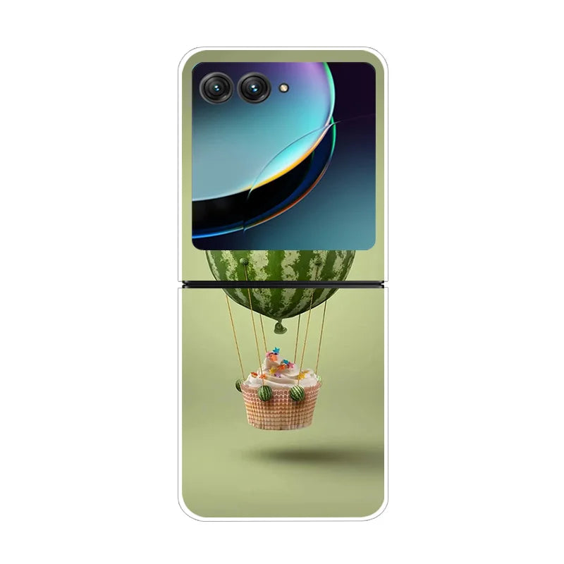 For Moto Razr40 Ultra 5G Case Plastic Wolf Lion Marble PC Hard Back Covers for Motorola Razr 40 Ultra Razr+ Razr4 2023 Capa