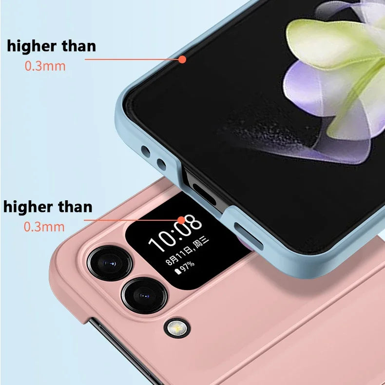 Skin Feel Hard Case for Samsung Galaxy Z Flip 3 4 5 6 5G Flip6 Flip4 Flip5 Shockproof Plain Protection Matte Anti-Scratch Cover