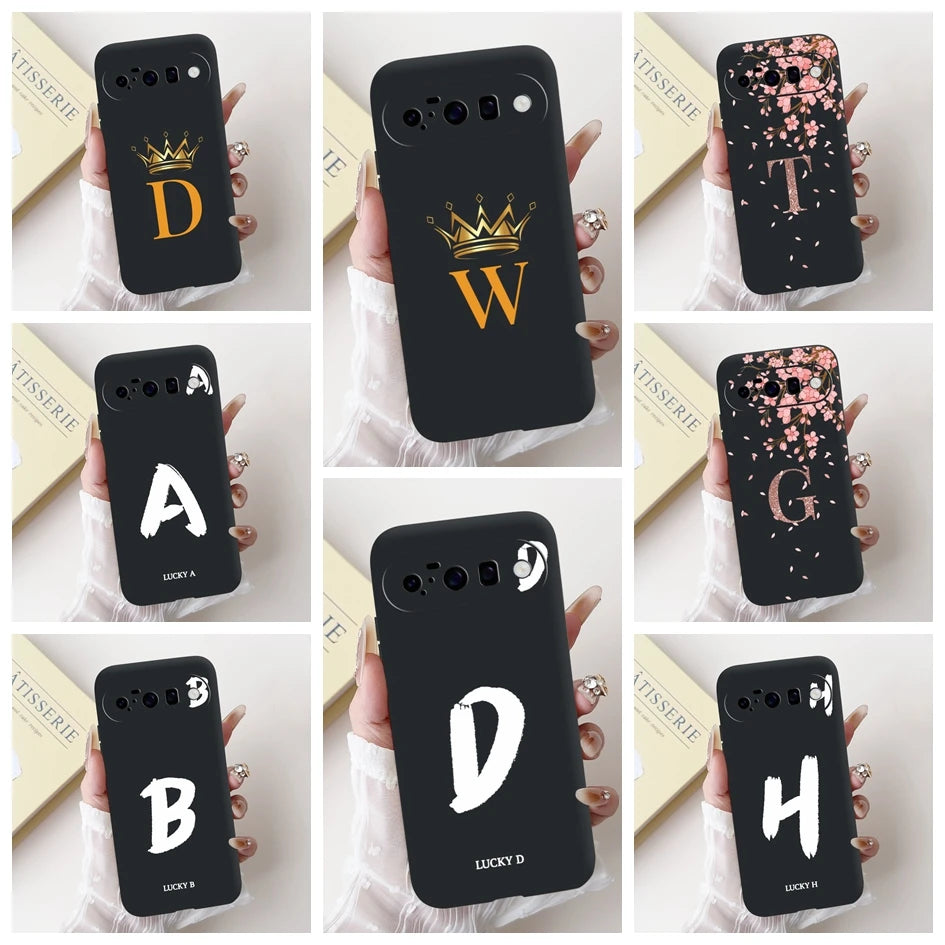 For Google Pixel 10 Pro XL 5G Case Lucky Crown Flower Letters Silicone Soft Cover For Pixel10 10Pro Pixel10 pro XL Protect Cover