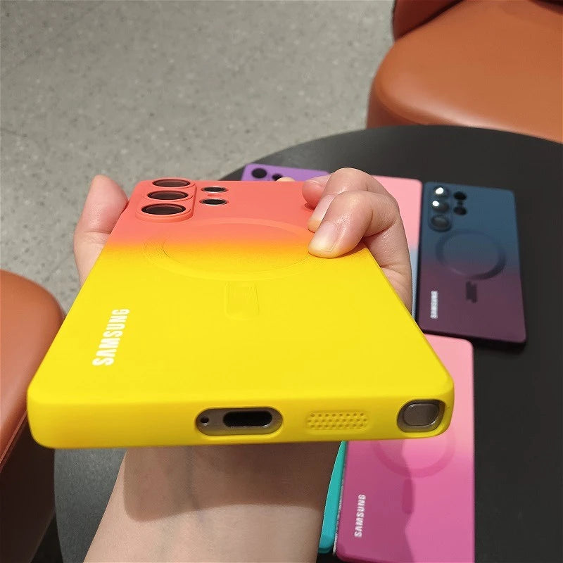 Comes With Lens Film Gradient Color Case For Samsung Galaxy S25 S24 S23 S22 S21 S20 Ultra Plus S21 S20 FE Soft Silicone Cover