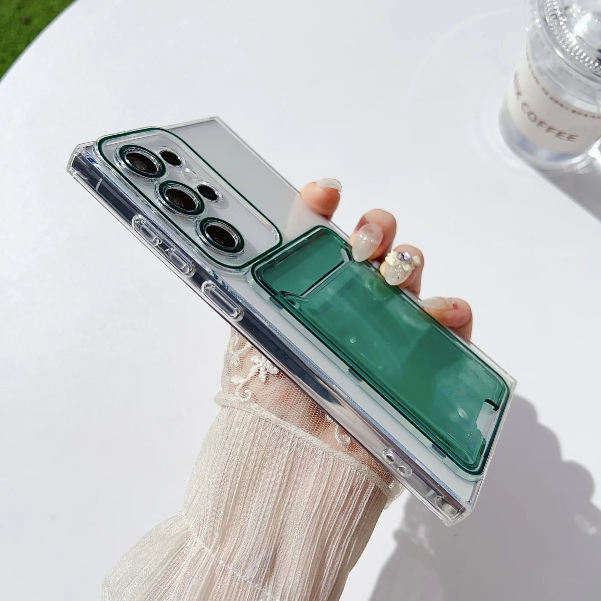 Luxury Wallet Card Holder Transparent Case For Samsung Galaxy S25 S24 S23 S22 Ultra Photo Pocket Soft Silicone Shockproof Cover