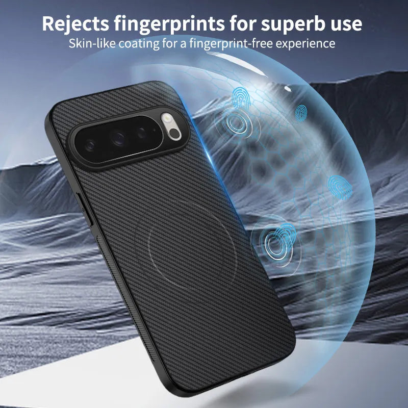 For Magsafe Magnetic Luxury Solid Color Carbon Fiber Phone Case For Google Pixel 10 Pro XL 6 7 8 9 A Pro XL Bumper Back Cover