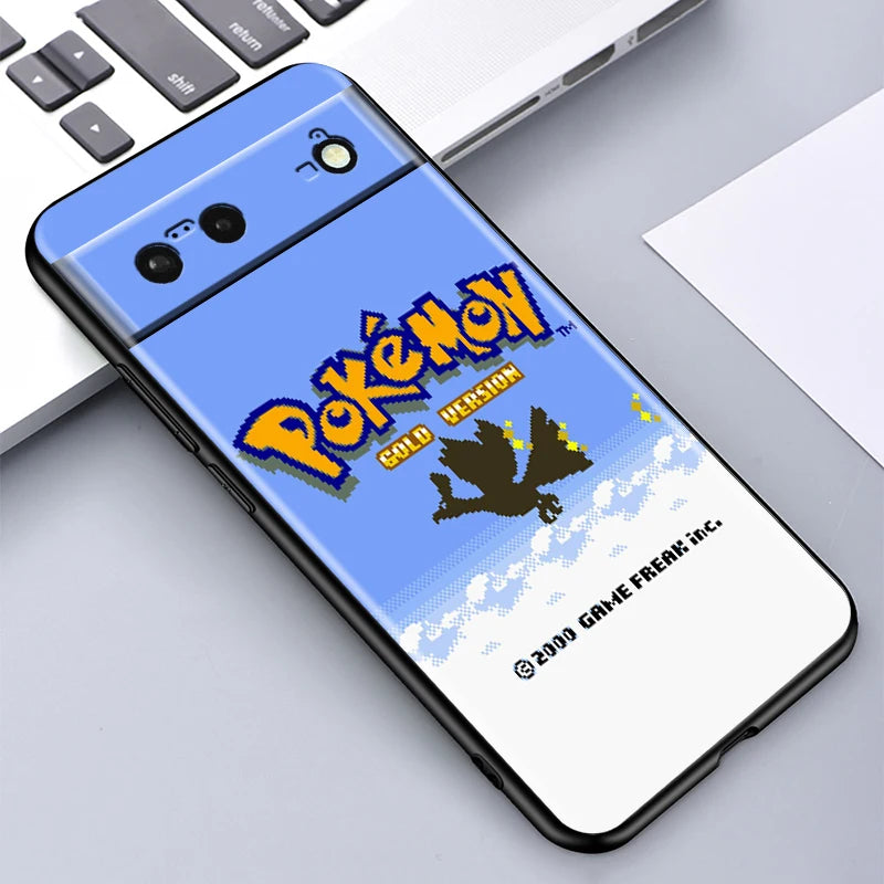 Cartoon P-Pokemon P-Pikachus For Google Pixel 9 8 7A 7 6A 6 5A 5 4 4A XL 5G Black Silicon Shockproof Shell Funda Phone Case