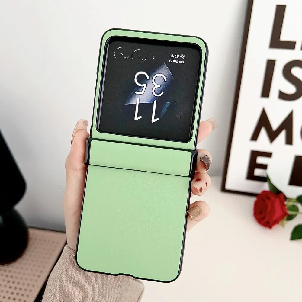 Moto Razr 50 2024+ Leather Hard Shell Phone Case for Motorola Razr 50 Ultra Razr 50 Hinge Protection Protective Shockproof Cover