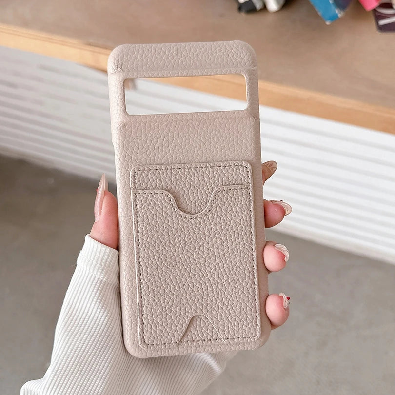 Fashion Leather Litchi Card Slot Bag Holder Phone Case For Google Pixel 9 8 7 6 Pro 7A 6A 8A Colorful Matte Cover For Pixel 9 XL