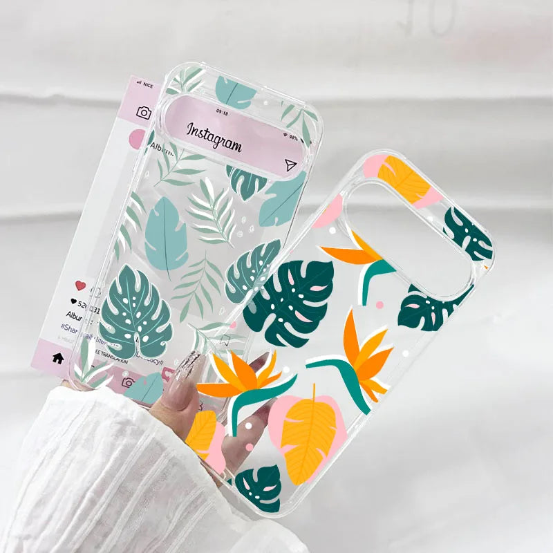 Palm Tree Leaves Plant Flower Phone Case For Google Pixel 10 8 Pro 10 Pro XL 5G 6 7 8 9 Pro 8A Cute Clear Soft TPU Cover Fundas