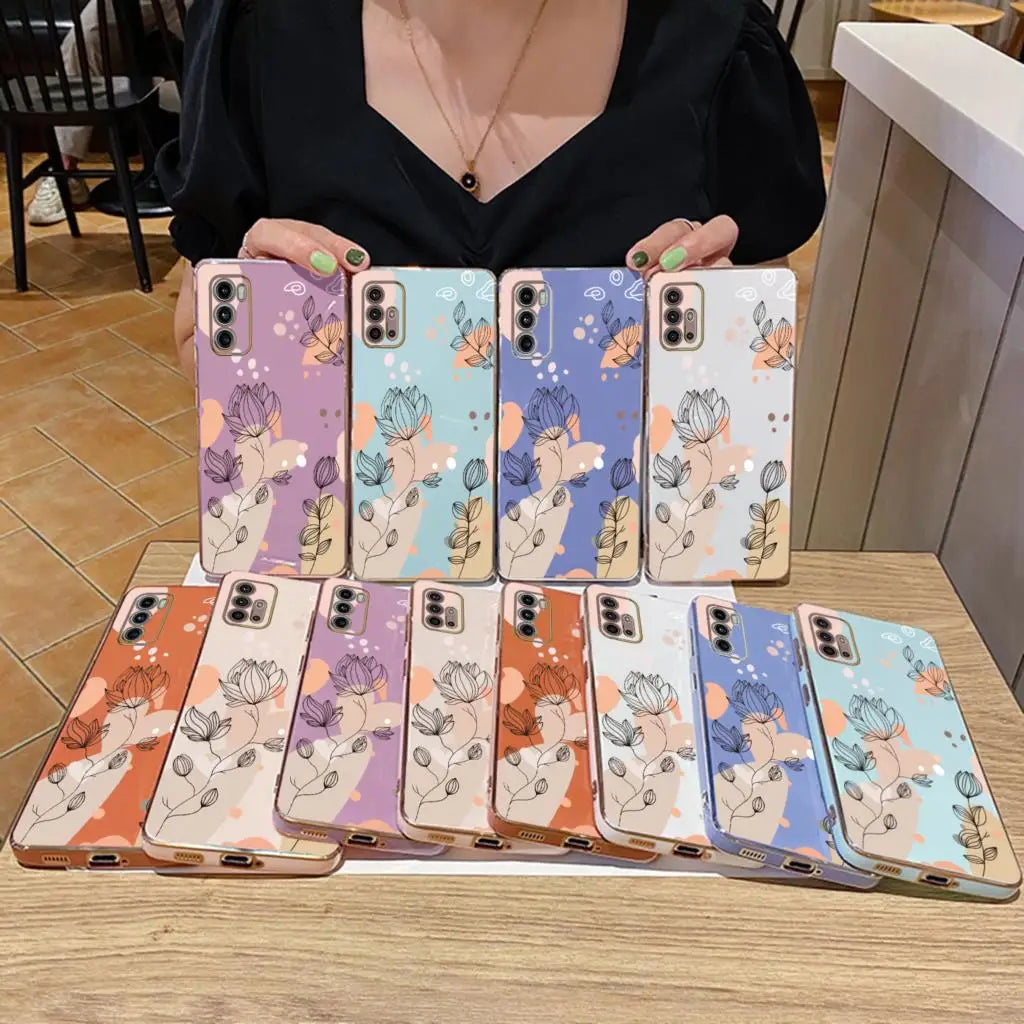 Luxury Plating silicone Phone Case On For Motorola Moto G60 G30 G40F G82 G22 G52 G20 G9 G8 E7 G9 Power E7 Plus E20 EDG E20 Cover