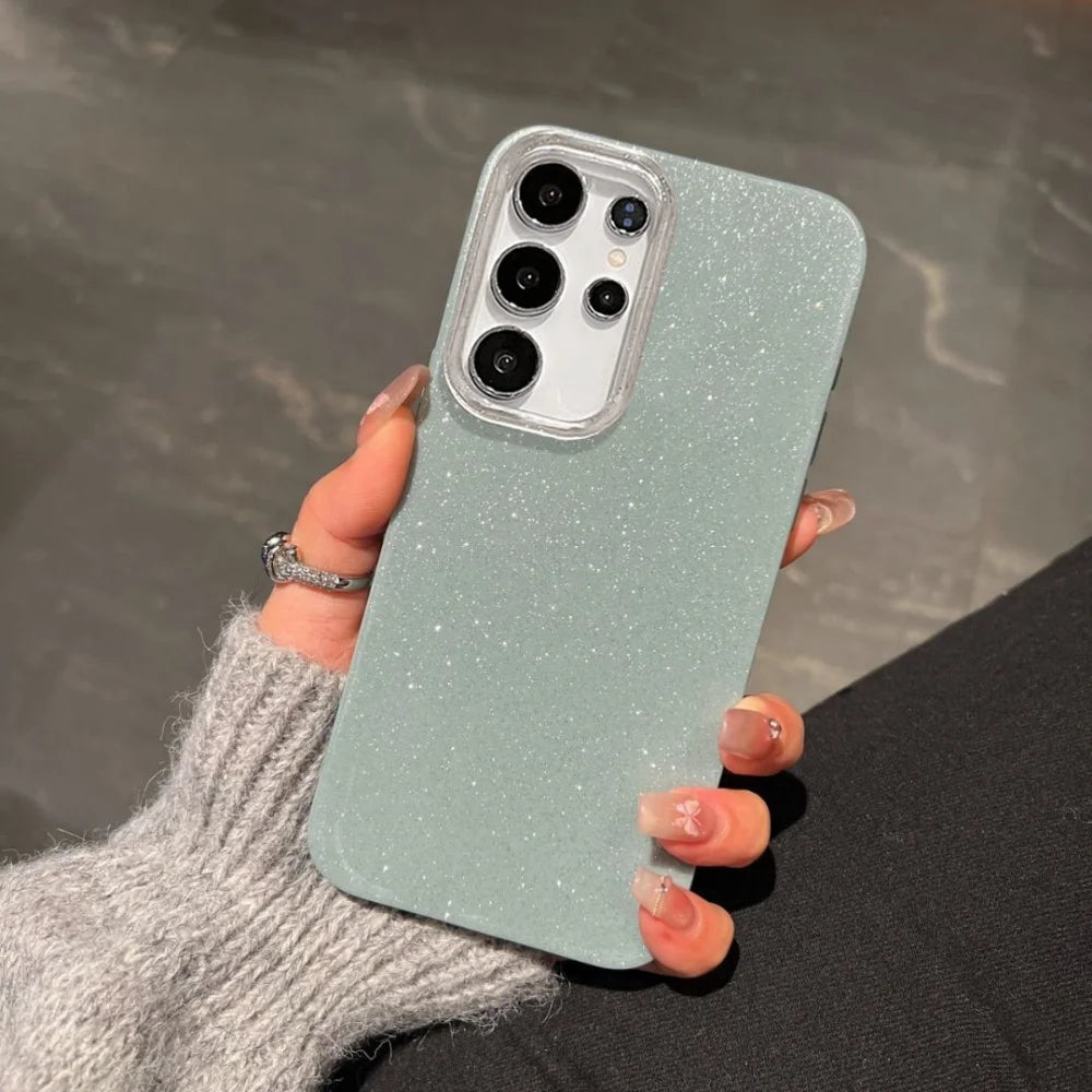 Luxury Bling Glitter Armor Case for Samsung Galaxy S25 S24 S23 S22 S21 FE Ultra Plus A55 A16 A06 Shockproof Starlit Sky Cover