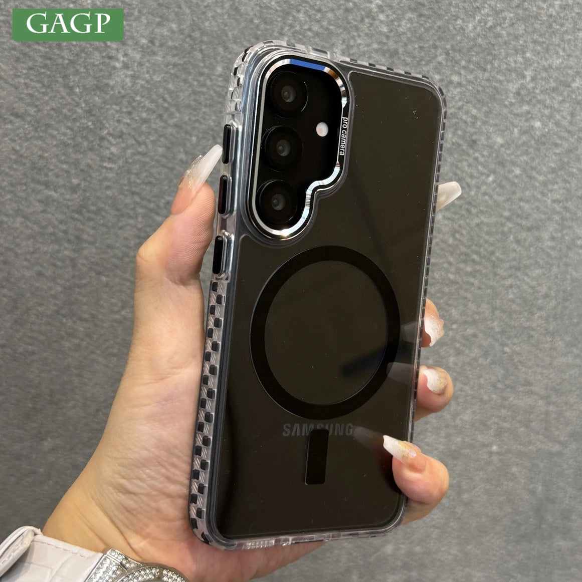 Magnetic for Magsafe Colorful Border Phone Case For Samsung Galaxy S25 S24 Plus S23 S22 Ultra S25Ultra Slim Transparent Cover