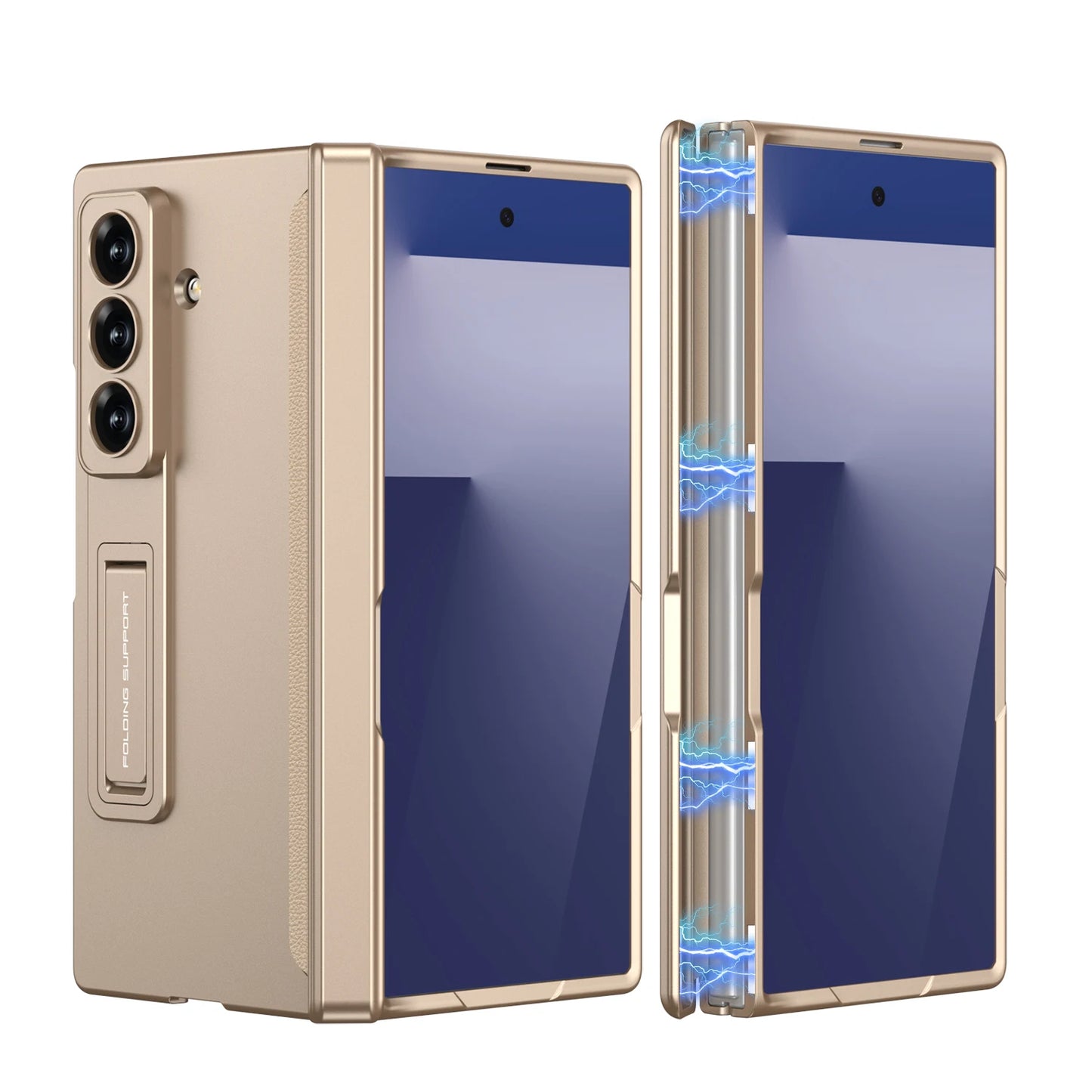 360 All-included Magnetic Hinge Case For Samsung Galaxy Z Fold 7 6 5 4 3 5G With Screen Protect  Glass Holder Shockproof Cover