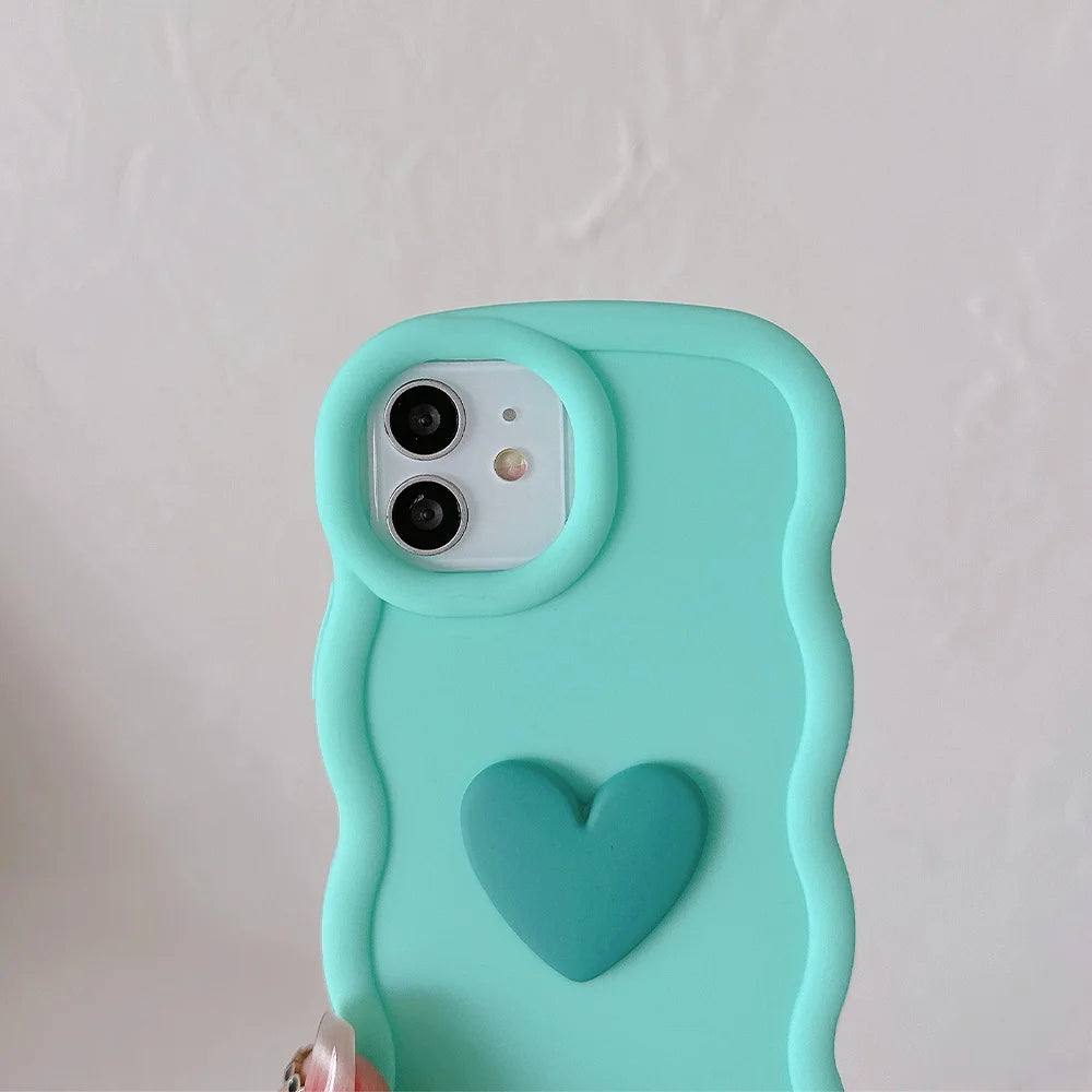 Moto 53 G23 G13 G20 G30 G04S Love Heart Candy Wavy Silicone Case For Motorola Moto G54 G84 5G G82 G52 G22 G32 G24 G34 Soft Cover