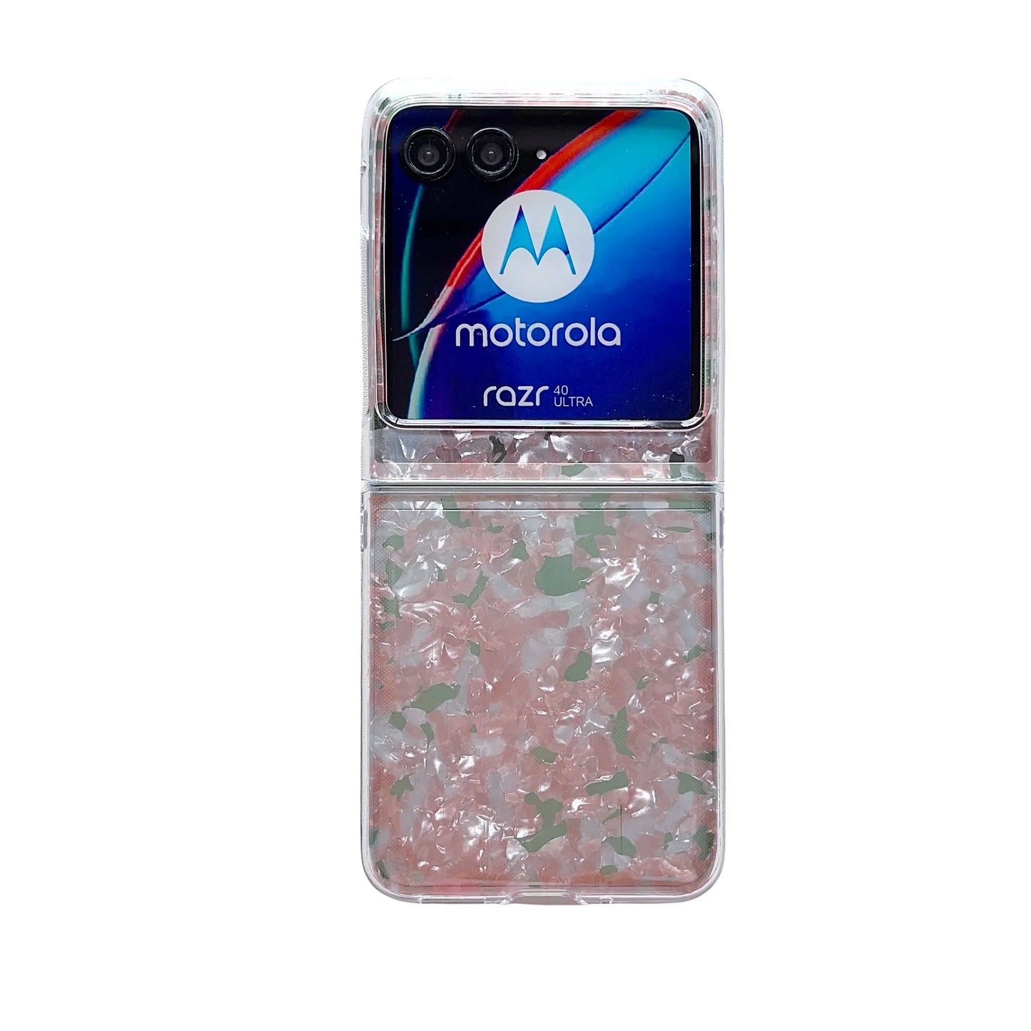 Luxury Seashell Plastic Folding Case For Motorola Razr 40 50 60 Ultra  Cover
