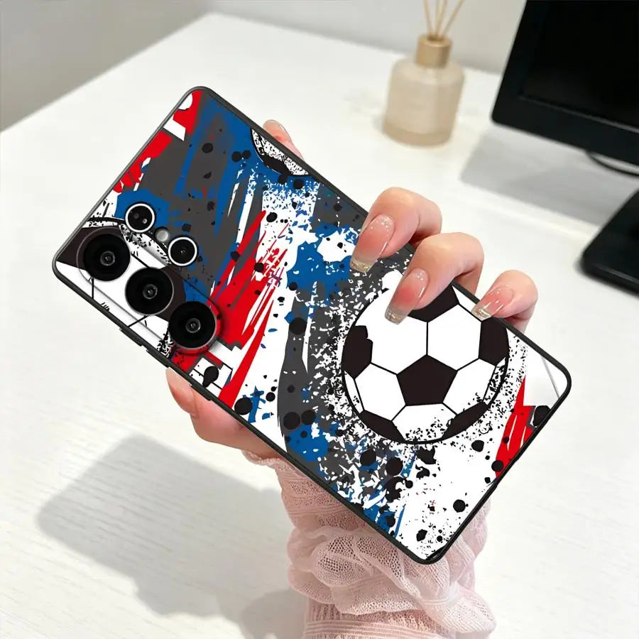 Soccer Graffiti Case for Samsung Galaxy S26 Ultra Note 20 8 9 10 S23 S25 Plus S26+ S24+ S20 S21 FE S10 S9 S25+ S24 Phone Cover
